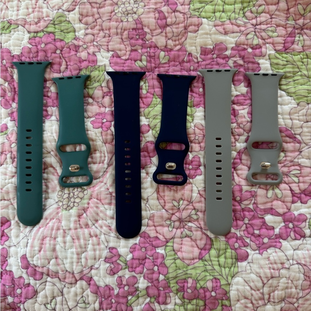 Apple Watch Bands in Navy Teal and Gray